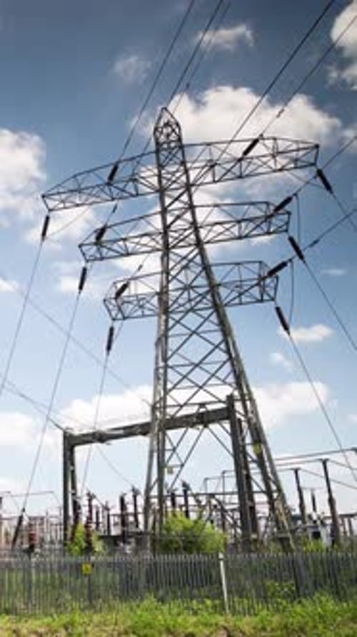 Electricity Pylons in Vertical