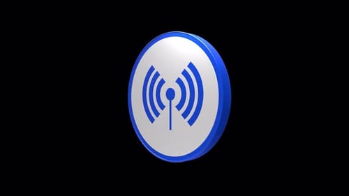 Animated 3D Wi-Fi Signal Icon Rotating