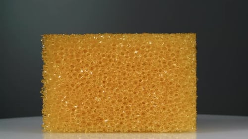 Rotating Close Up of a Yellow Sponge
