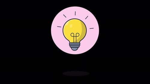 Animated Lightbulb Idea Moment with Flat Design