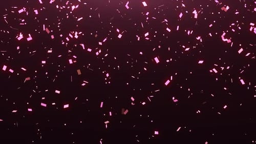 Pink Glowing Confetti Falling Celebration Loop Background