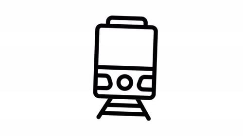 Sketch Animated Train Icon for Transport Services