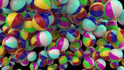Vibrant Inflatable Beach Ball Animated Transition Vertical Wipe