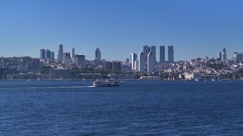 Istanbul Bosphorus Bridge Sea and Ships Aerial View 26