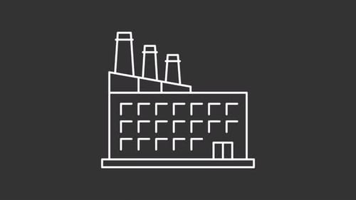 Line Art Factory Building Construction Reveal Animation