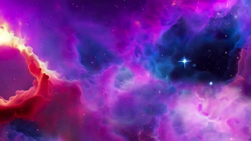 Vibrant Cosmic Nebula Starfield Galaxy Animation Loop