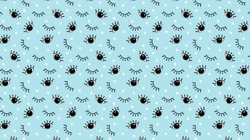 Flat Design Blinking Eyes Seamless Pattern