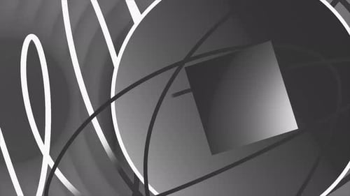 3D-Animation mit bewegten Linien und Kreis