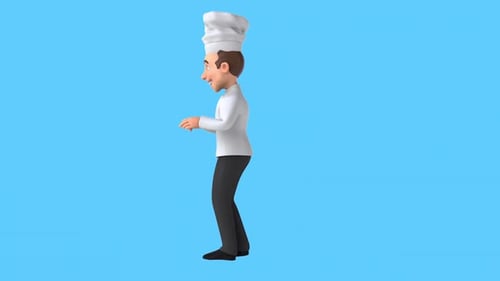 Fun 3D cartoon chef dancing (with alpha channel)