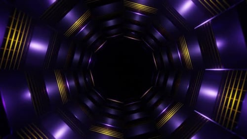 Violetter und gelber Netztunnelhintergrund Vj Loop in HD