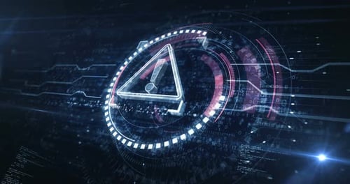 Alert cyber attack symbol digital concept loop