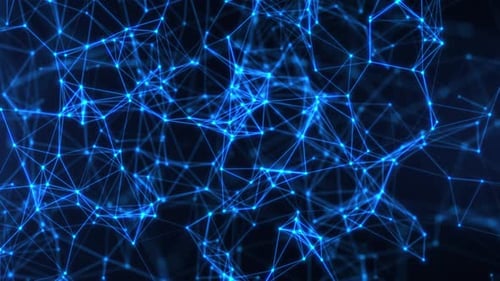 Abstract futuristic background with plexus of lines, dots and triangles, digital technology