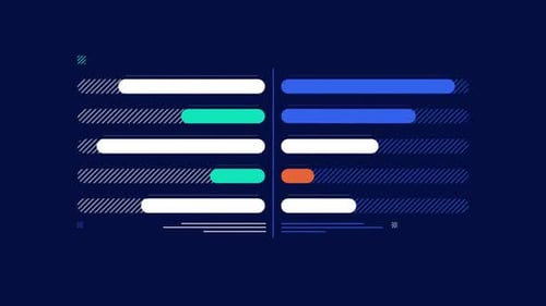 Animiertes divergierendes Balkendiagramm mit Geschäftsinfografik-Element