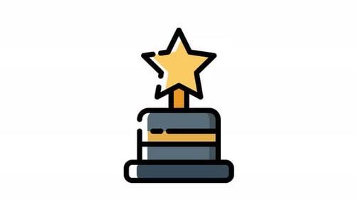 Animated Star Trophy Award Icon for Recognition
