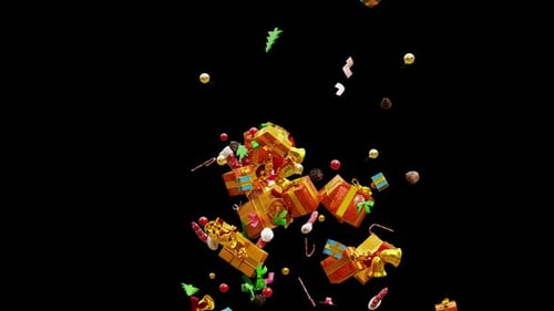 Festive Christmas Elements Falling Animation