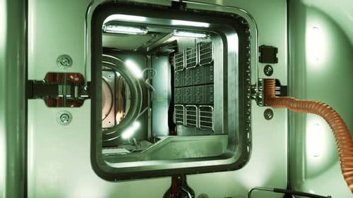 Innenraum der futuristischen Internationalen Raumstation