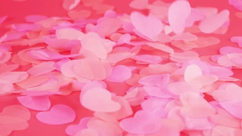 Falling Pink Heart Confetti for Celebratory Events