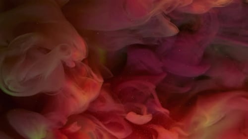 Colorful Ink Cloud Mixing in Liquid Abstract Background