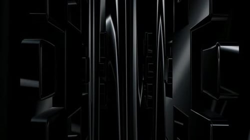 Abstract Glossy Black Geometric Tunnel Background Loop
