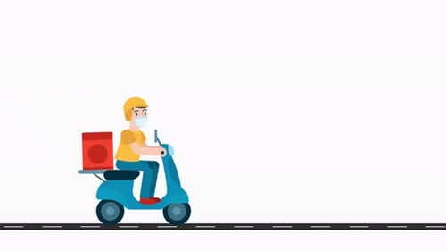 Scooter Delivery Animation Background 4K