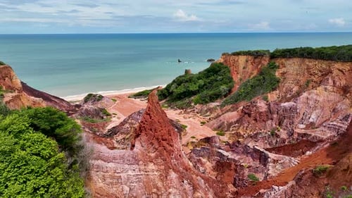 Cânions panorâmicos em Conde, na Paraíba, Brasil.