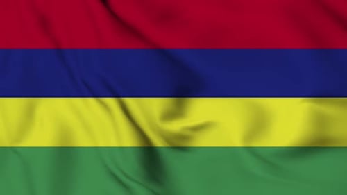 Mauritius Flag Waving Seamless Loop