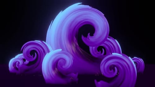 Abstract Glowing Fluid Waves Animation