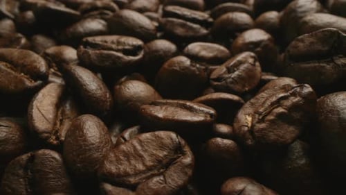 Close Up View of Roasted Coffee Beans