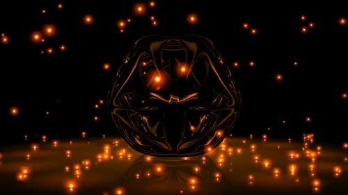 Background with Falling Orange Particles, Exclusive, Unique Design, 3D Render, Figure