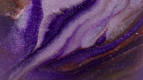 Abstract Sparkling Paint Background in Purple, Bronze and White