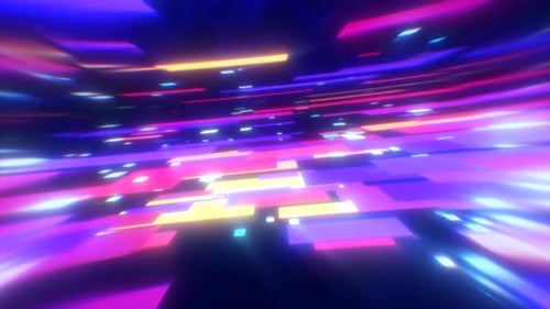 Neon Futuristic Abstract Data Tunnel Loop Animation