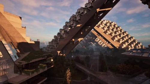 A Futuristic Building Against a Beautiful Sky Backdrop