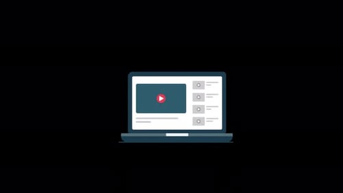 Animated Laptop Screen with Video Player UI