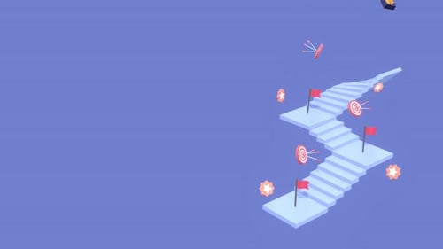 Schritt für Schritt zur erfolgreichen Animation mit Copy Space. Geschäftsziele und Progress Journey-Konzepte