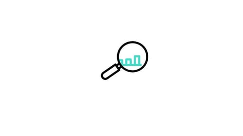 Animated Magnifying Glass Data Analysis Icon