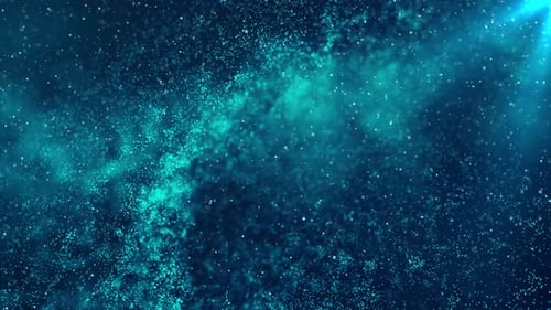 Flowing Blue Particle Nebula Abstract Background Loop