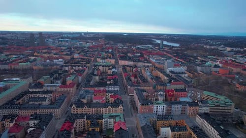Panoramic view of Stockholm showcases captivating cityscape. Aerial