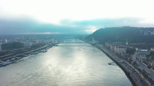 Vista aérea sobre Budapest, Hungría