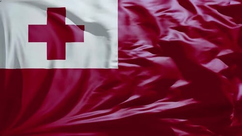 Tonga National Flag Waving Seamlessly