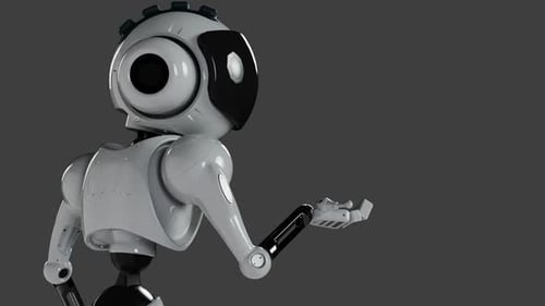 3D Animated Robot Gesturing Hand for Modern Technology Concepts