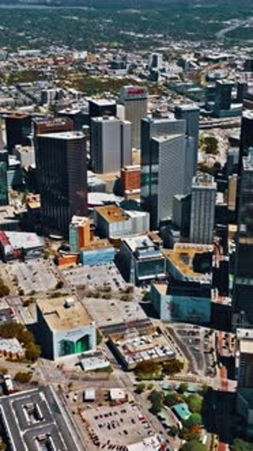 Aerial view of downtown Dallas showcasing urban development