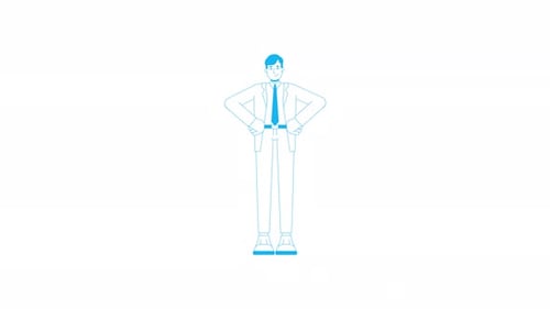 Minimalist Outline Business Man Posing Animation