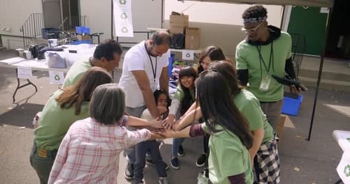 Team of Volunteers Working Together For Community