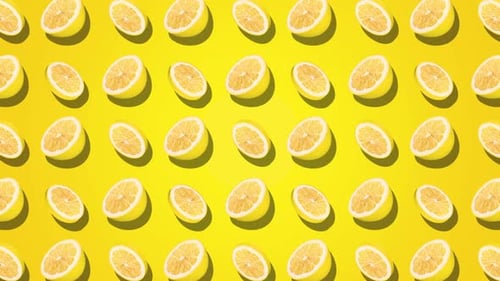 Bright Lemon Halves and Slices Rotating Pattern Loop