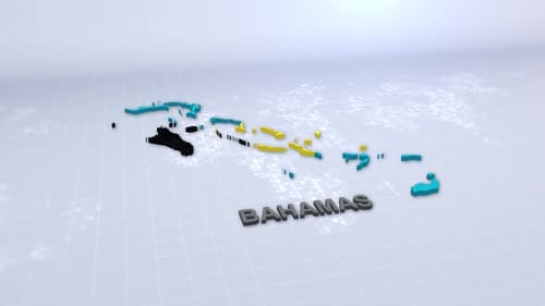 Bahamas-Karte mit Flagge