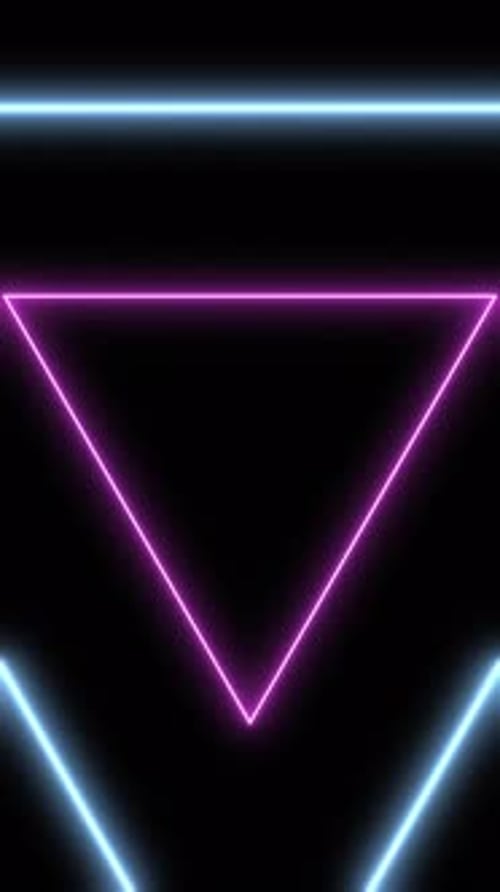 Glowing Neon Triangle Background Loop