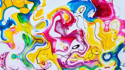 Vibrant Abstract Liquid Paint Flowing Animation