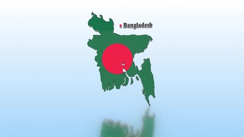 3D Animated Bangladesh Map with Flag and Name Reveal