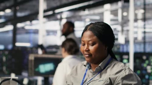 Data Center Expert Doing Software Updates Verifying Machine Learning Parameters