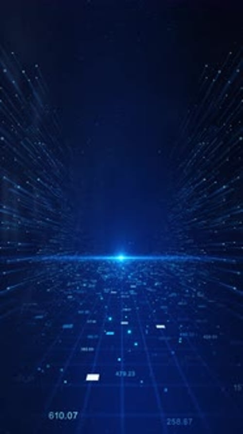 Dynamic Futuristic Data Tunnel Grid Background